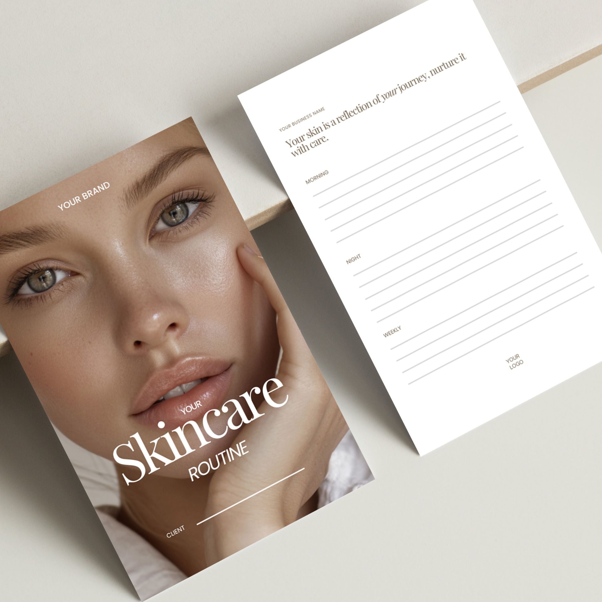 Elegant Skincare Routine Card Template