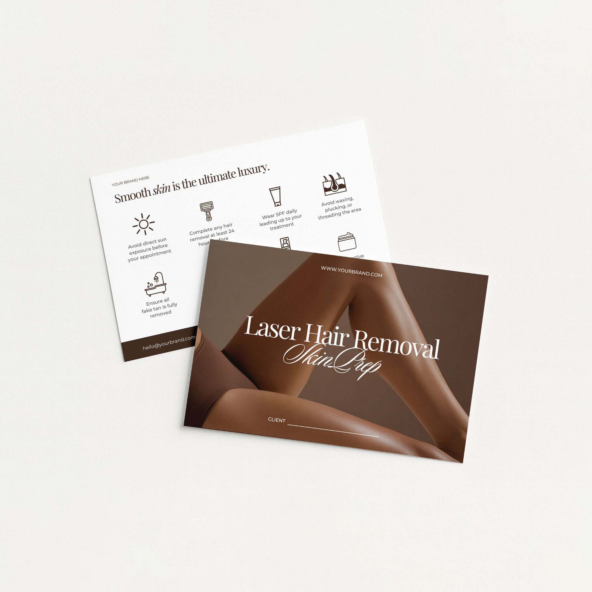 Laser Hair Removal Skin Prep Card Template
