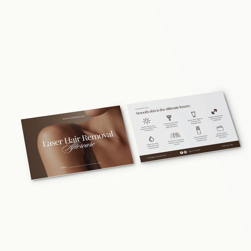 Laser Hair Removal Aftercare Card Template