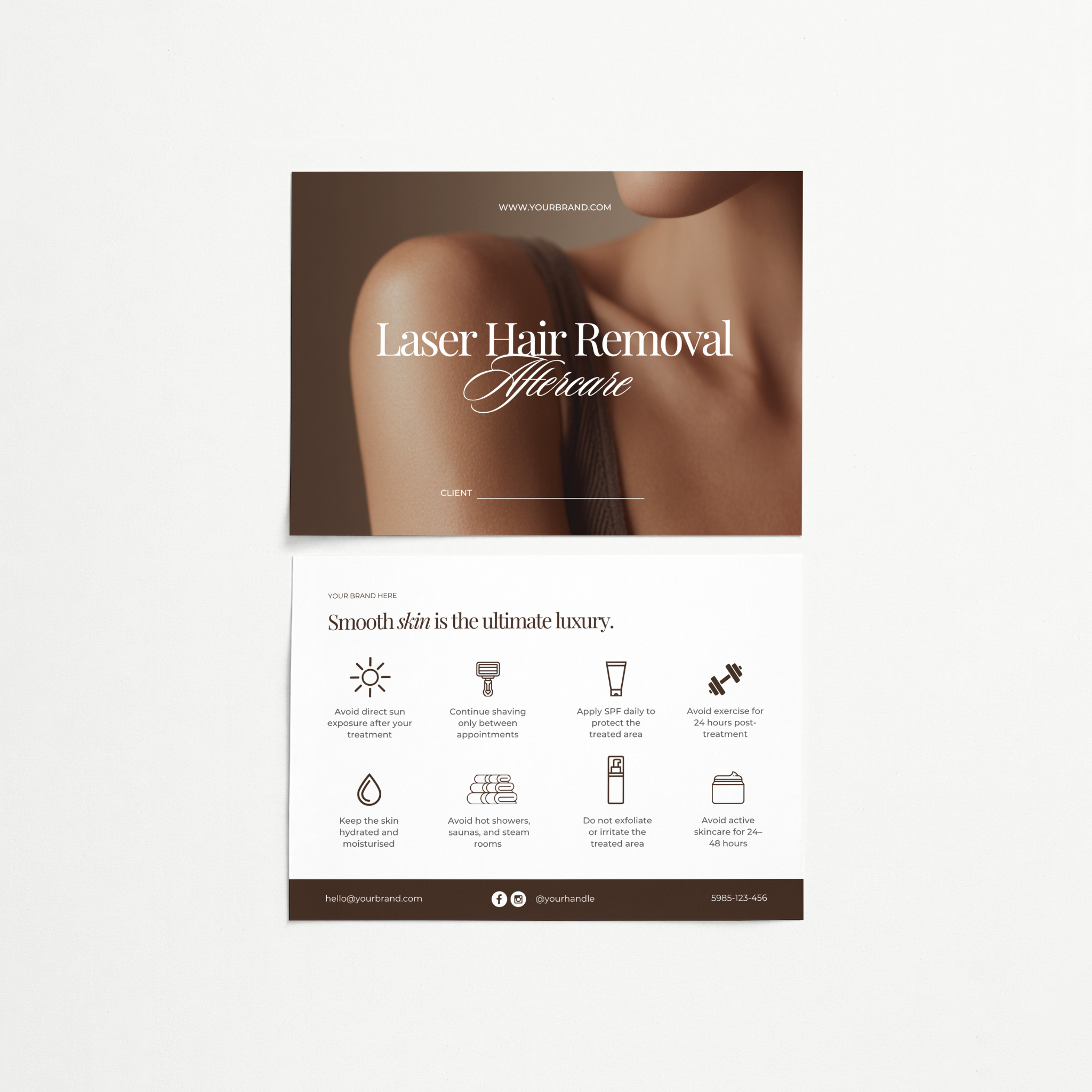 Laser Hair Removal Aftercare Card Template