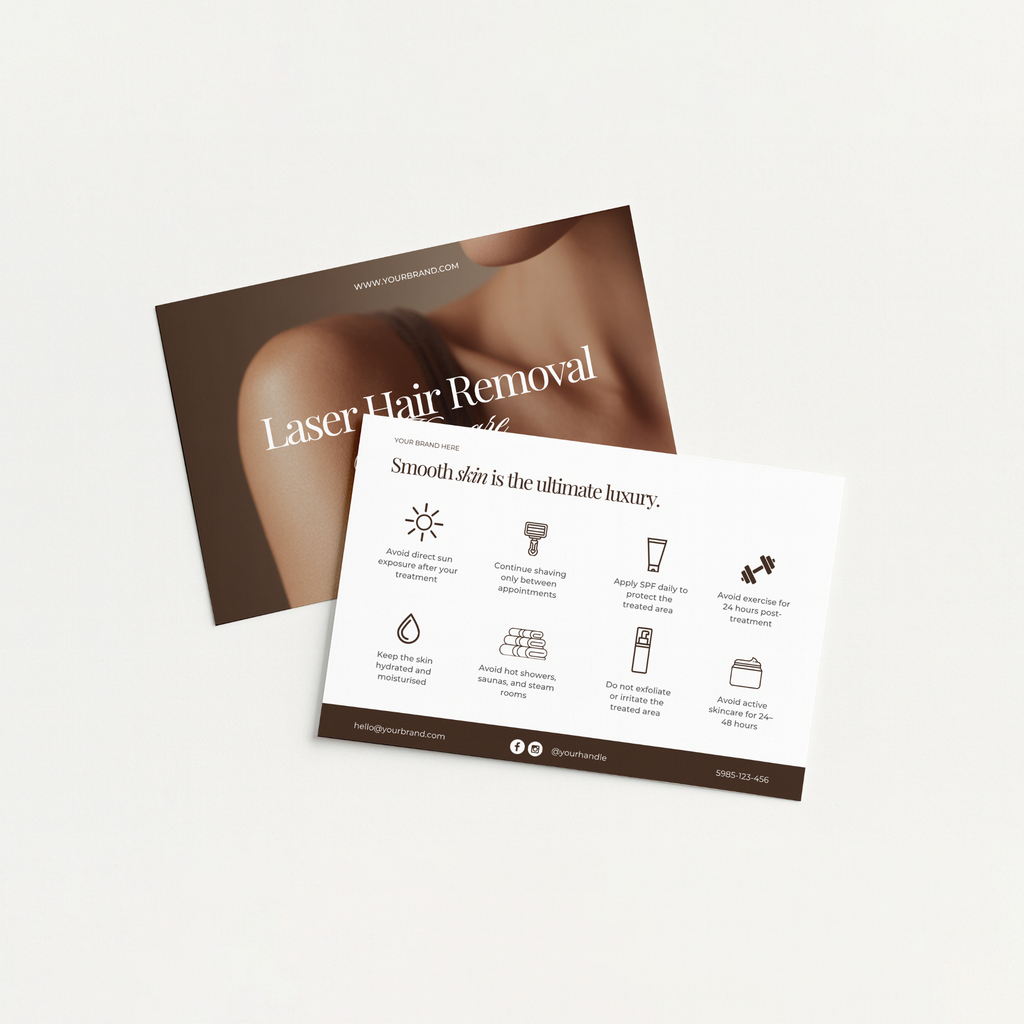 Laser Hair Removal Aftercare Card Template