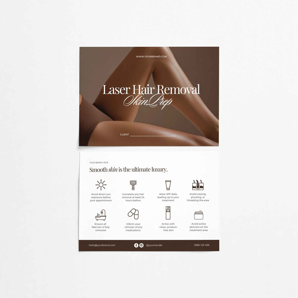 Laser Hair Removal Skin Prep Card Template