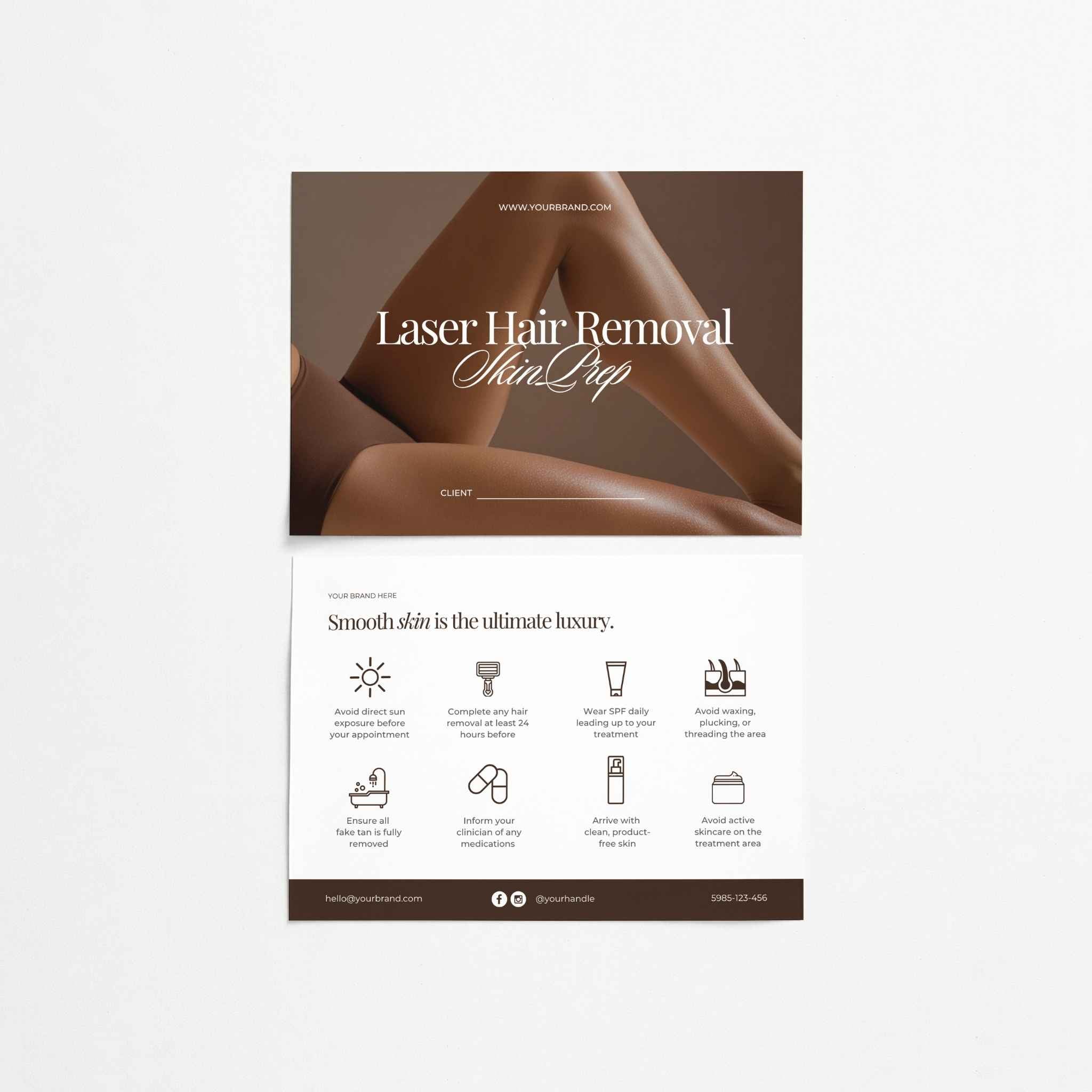 Laser Hair Removal Skin Prep Card Template