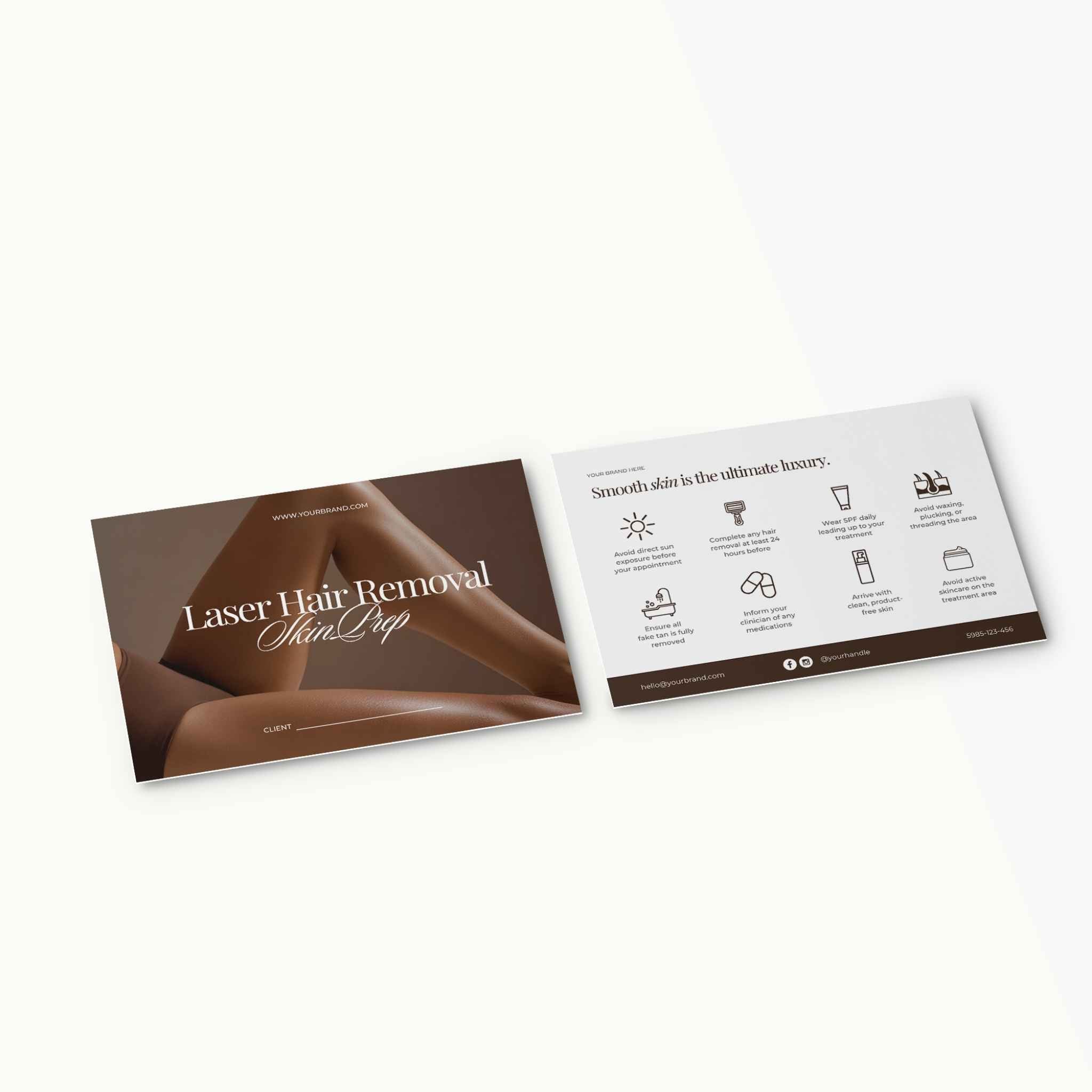 Laser Hair Removal Skin Prep Card Template