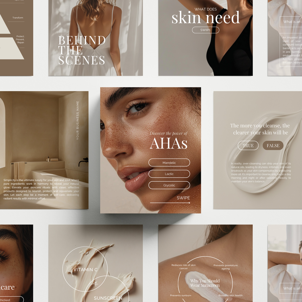 Mocha Skincare Social Media Templates