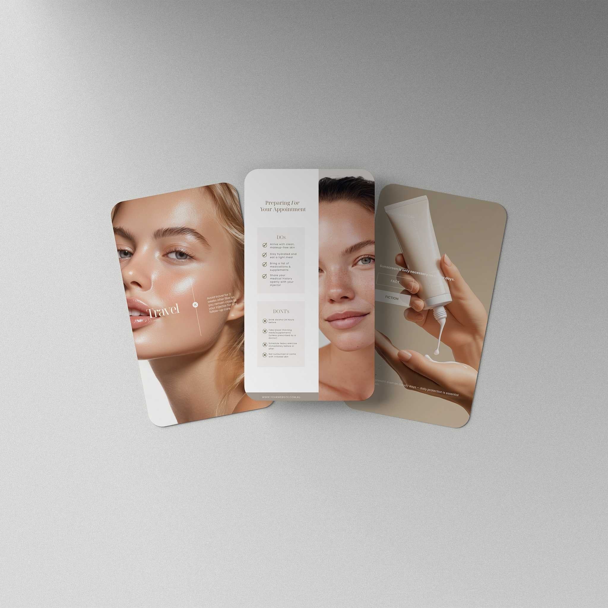 Skin Instagram story templates with soft neutral colours