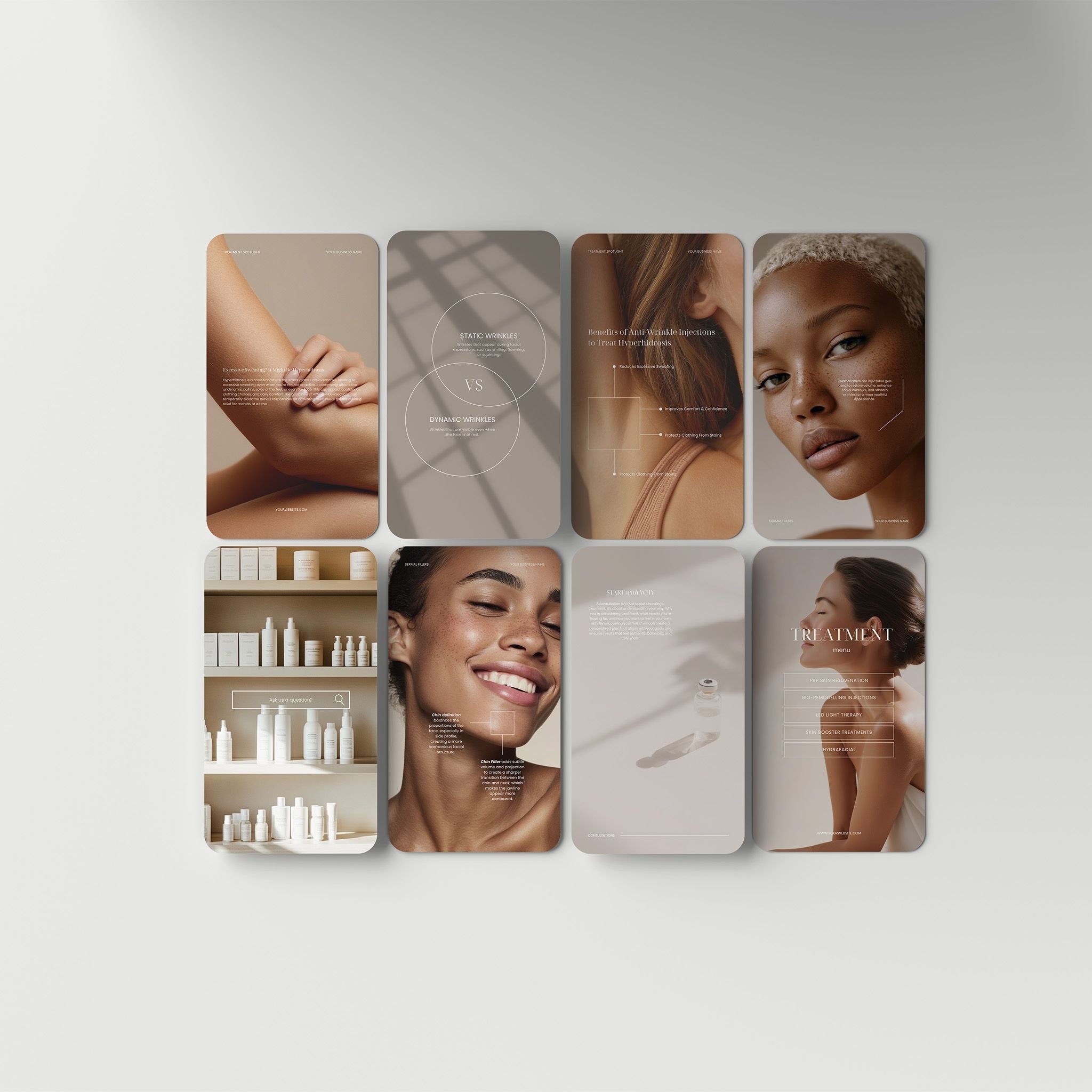 Collage of images featuring medspa instagram templates 