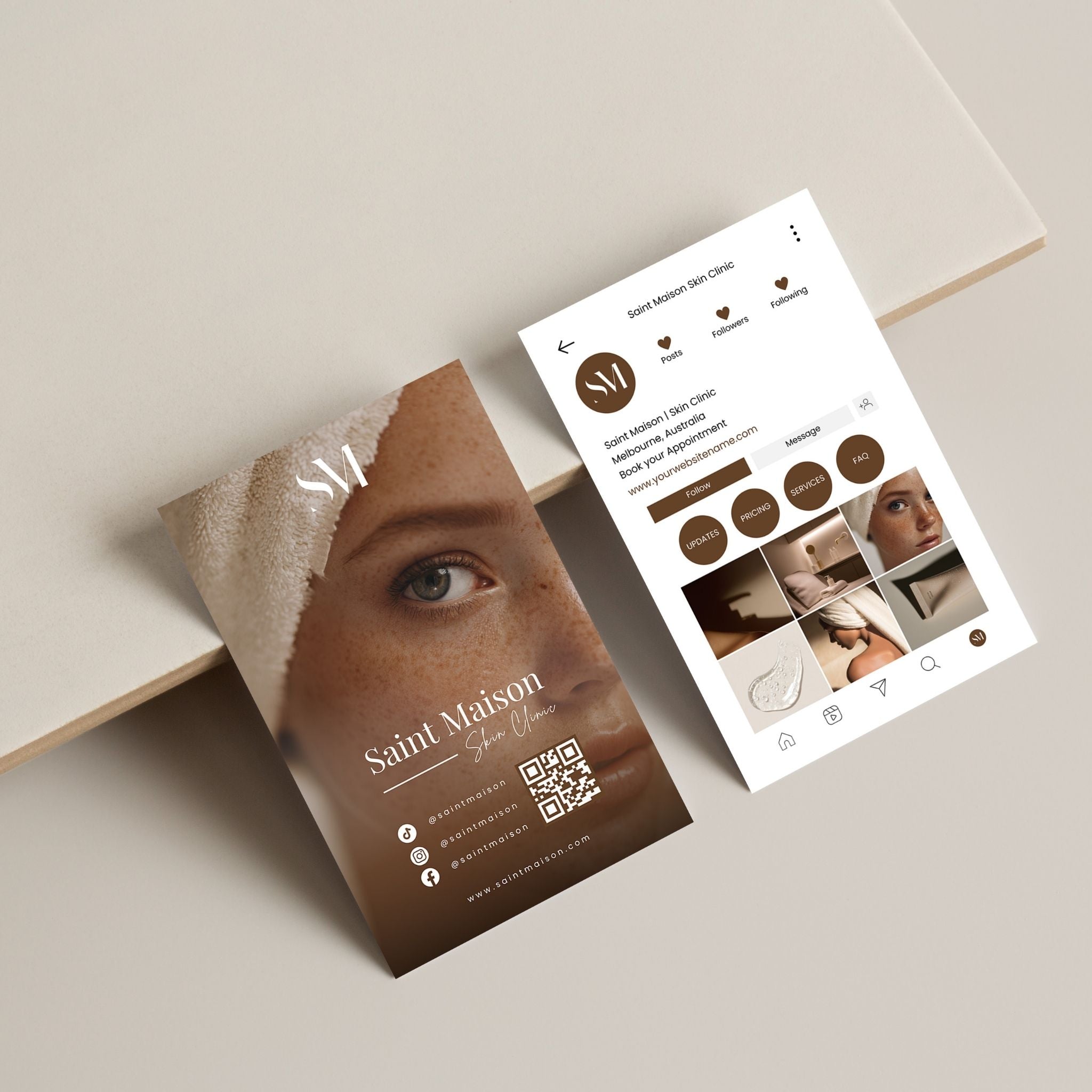 Deep Neutral Instagram Business Card