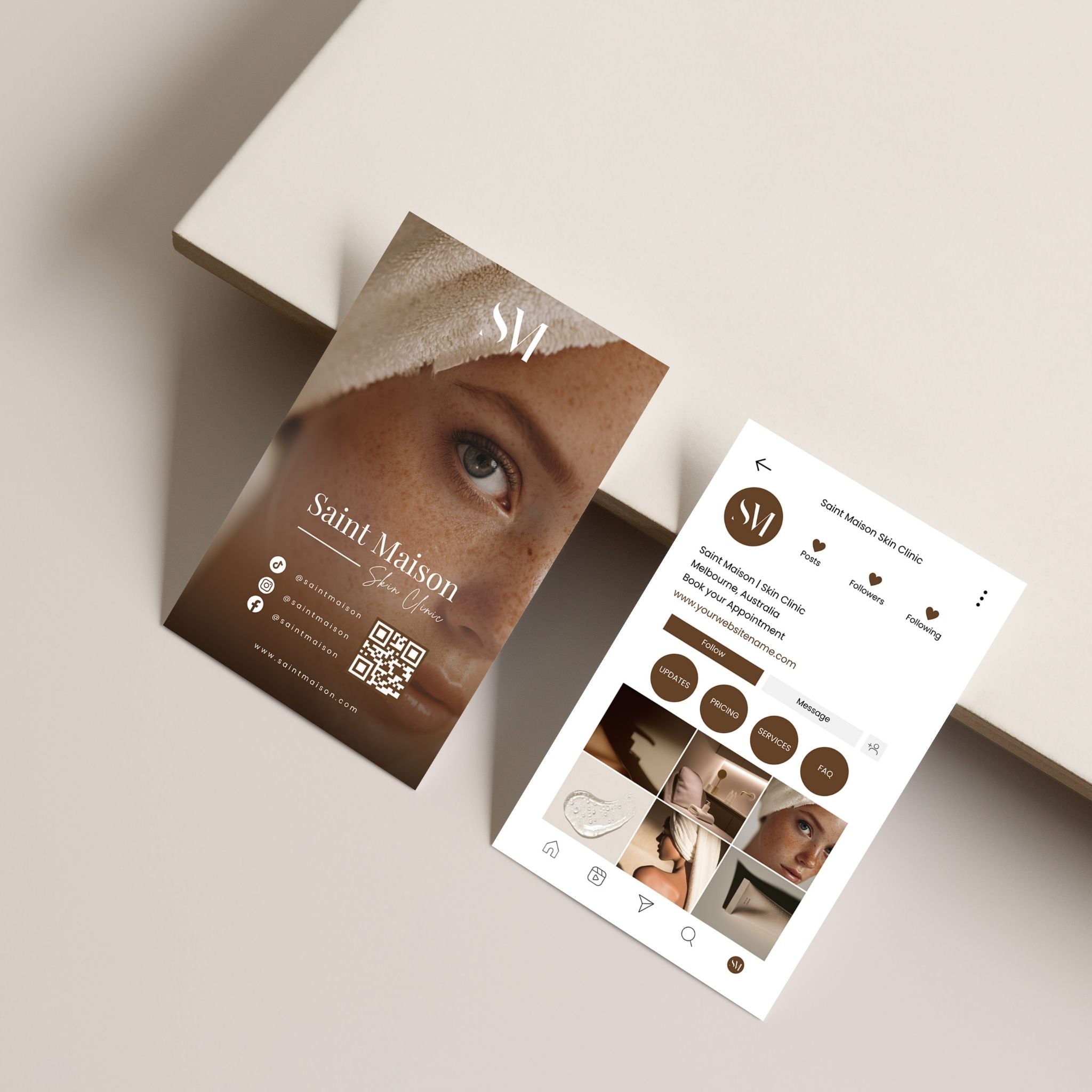 Deep Neutral Instagram Business Card