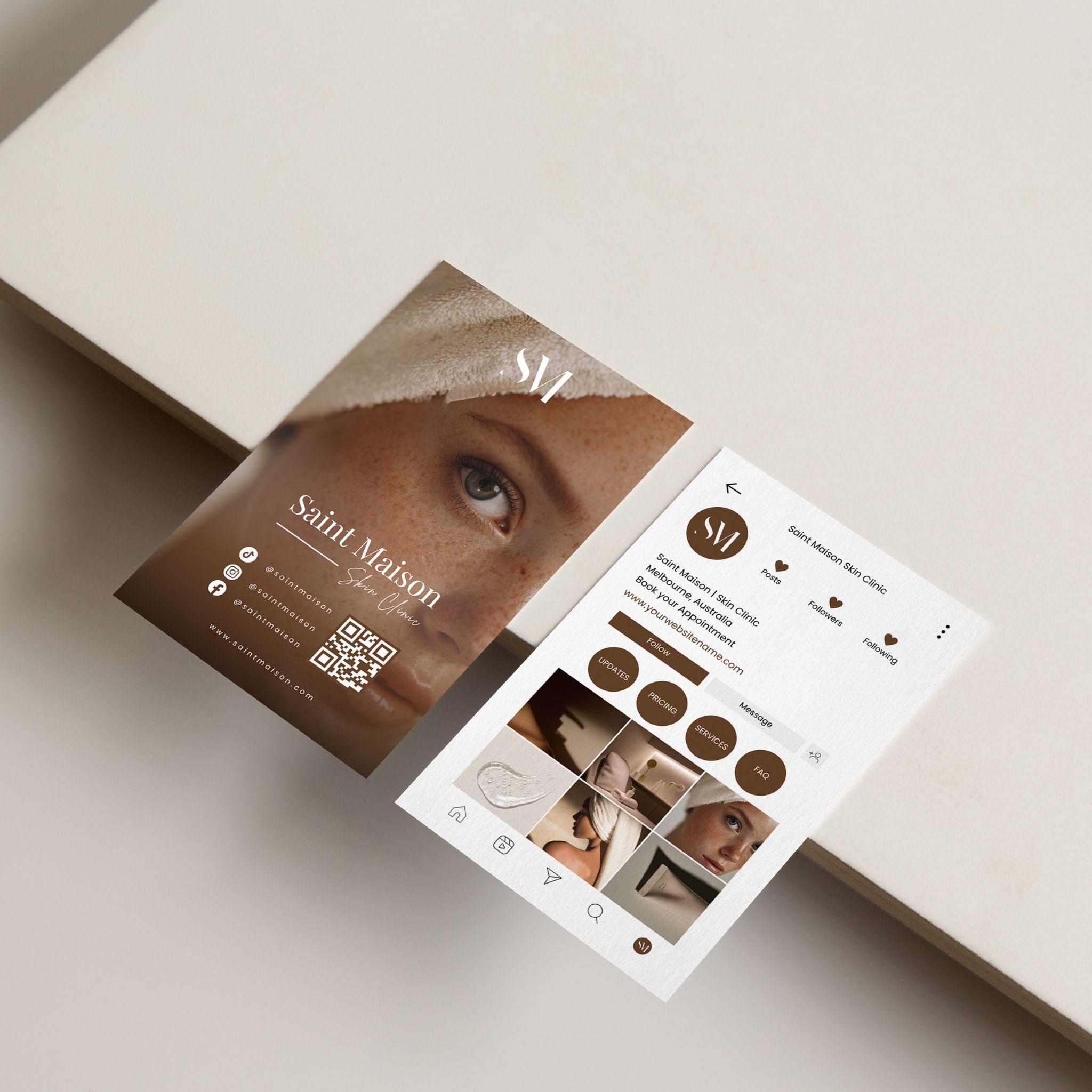 Deep Neutral Instagram Business Card