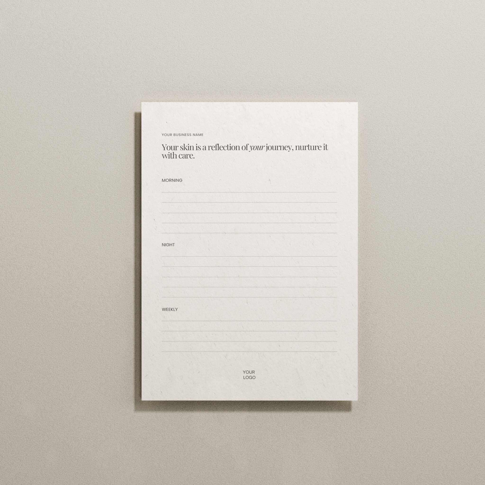 Skincare Portrait Routine Card Template