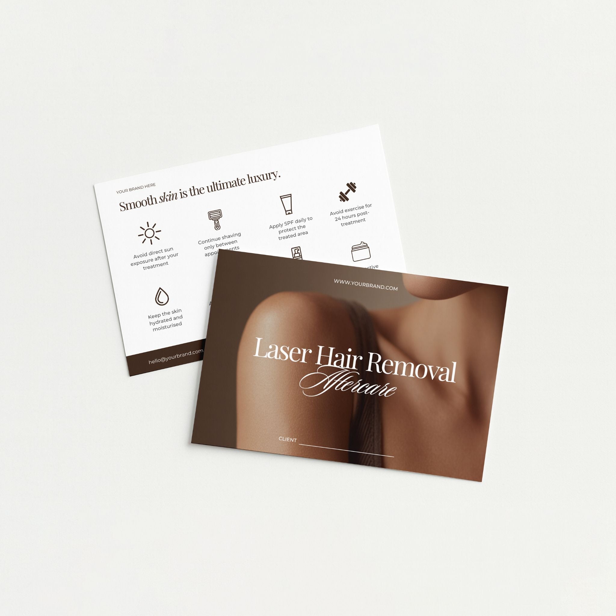 Laser Hair Removal Aftercare Card Template