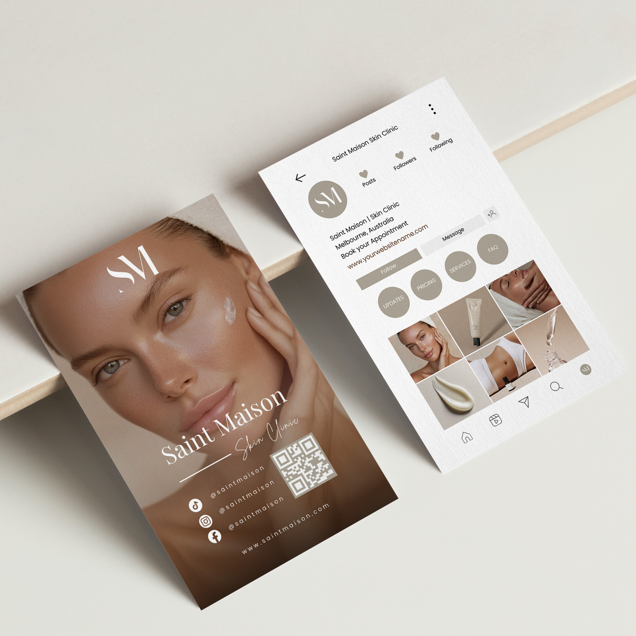 Skincare Instagram Business Card Template